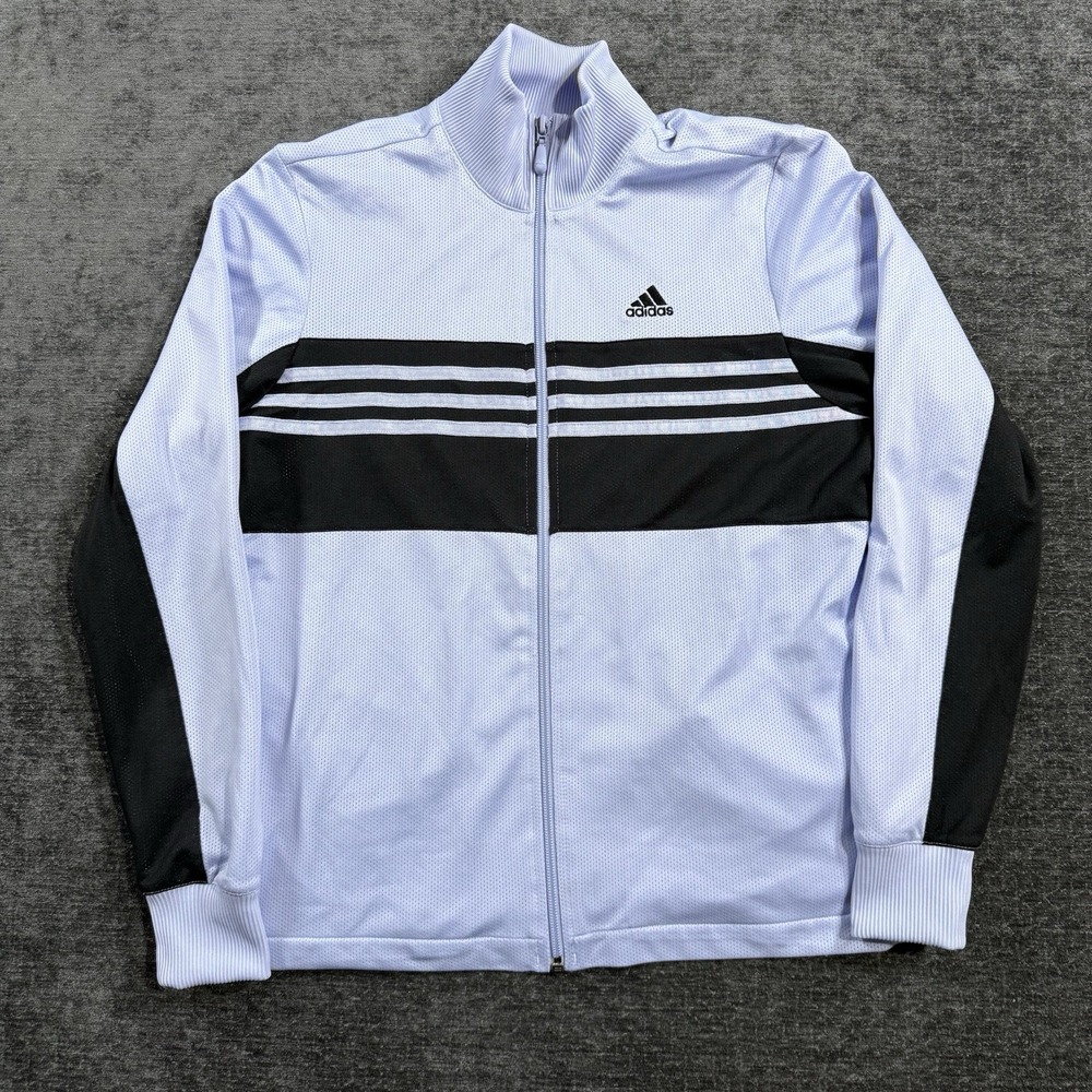 Adidas Women's Track Jacket Size Small Purple & Black Full-Zip Lightweight